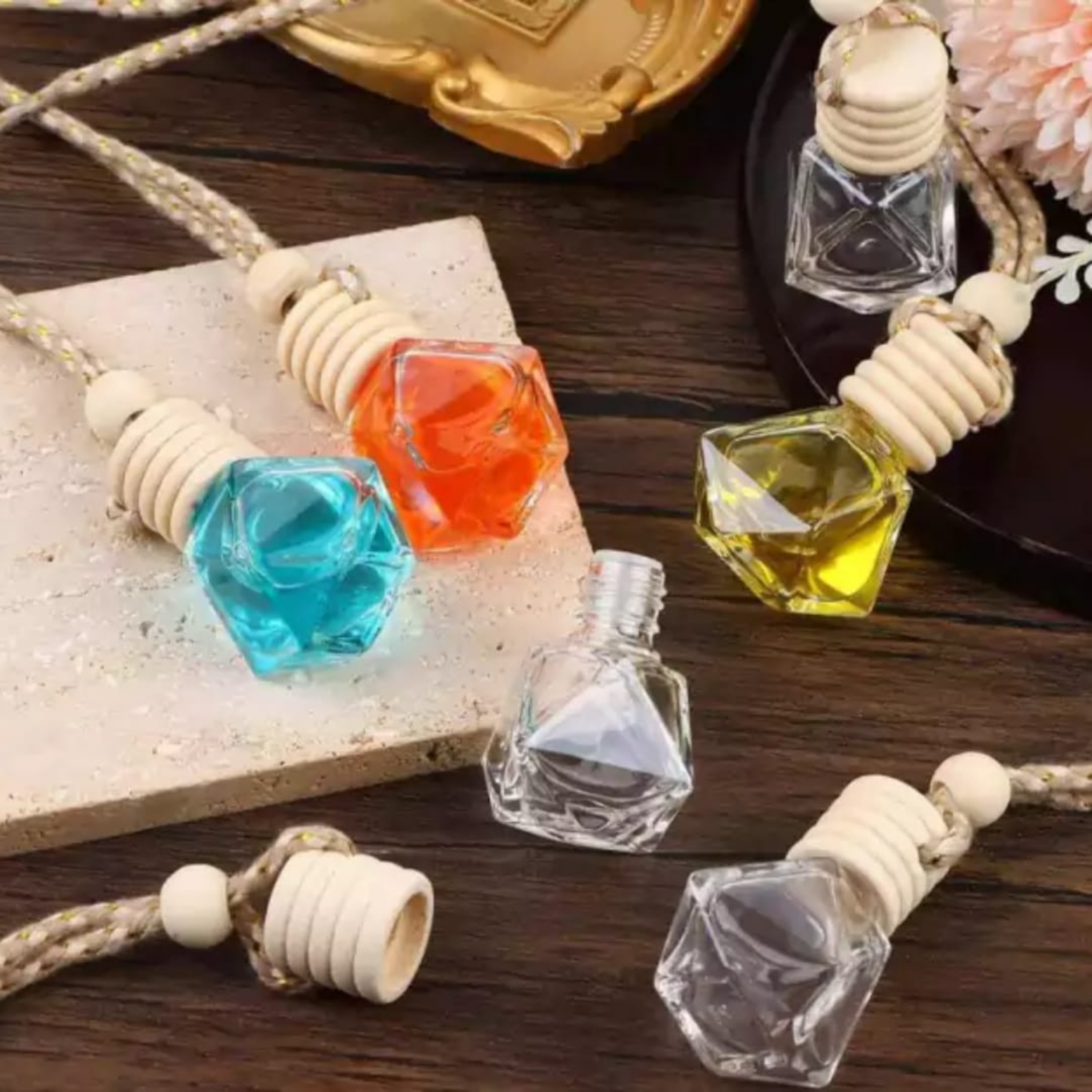 Frasco aromatizante auto hexagonal (8ml)