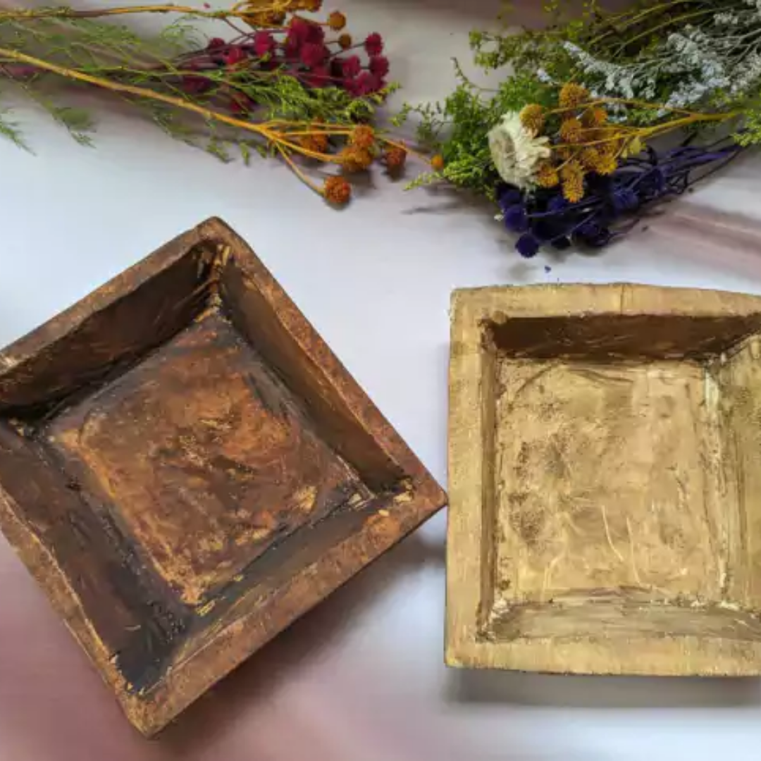 Cuadrado rustico de madera (350ML aprox)