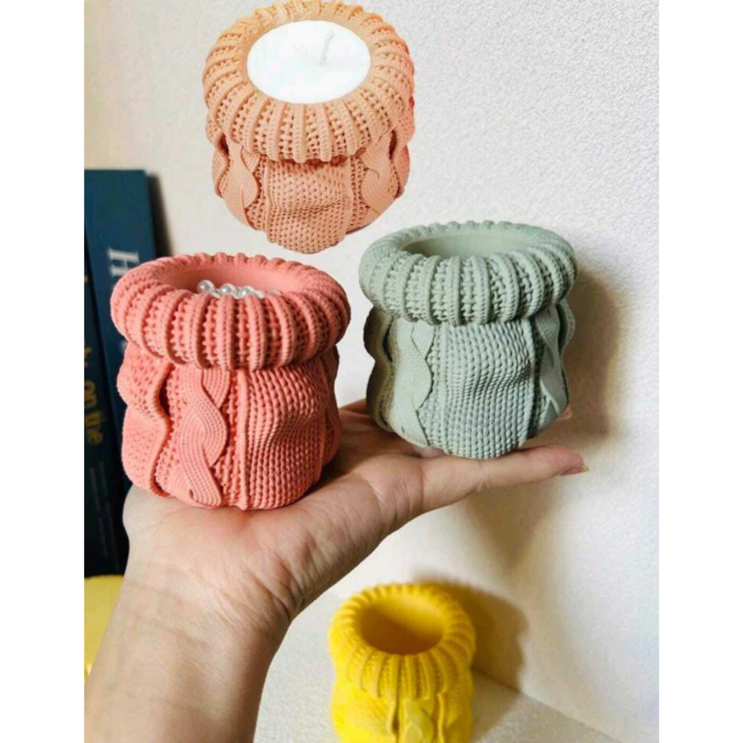 Recipiente bolsa tejida (7cm x 6.5cm)